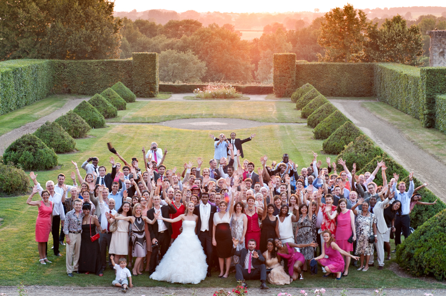 photo de groupe lors d'un mariage