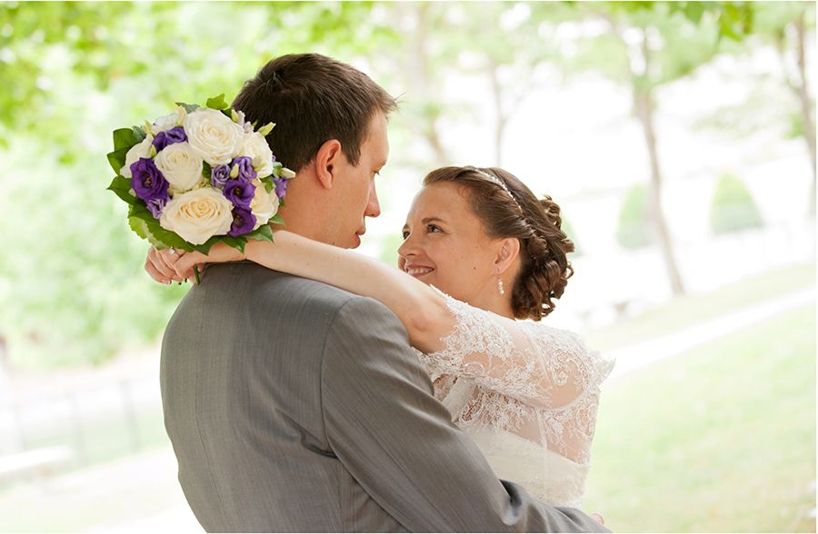 photo de mariage dans un parc