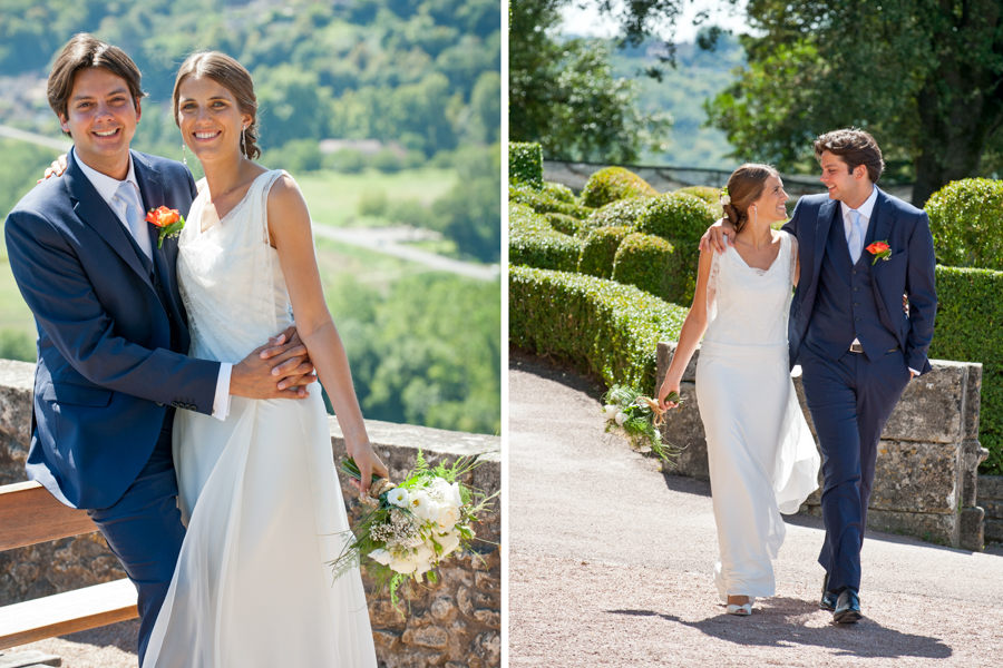 photo de couple aux jardin de marqueyssac