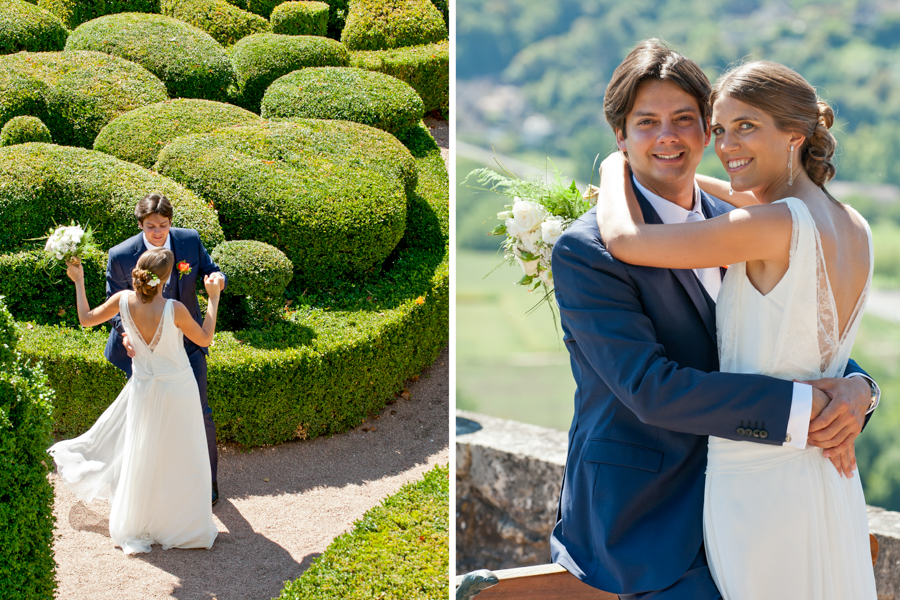 photo de couple aux jardin de marqueyssac